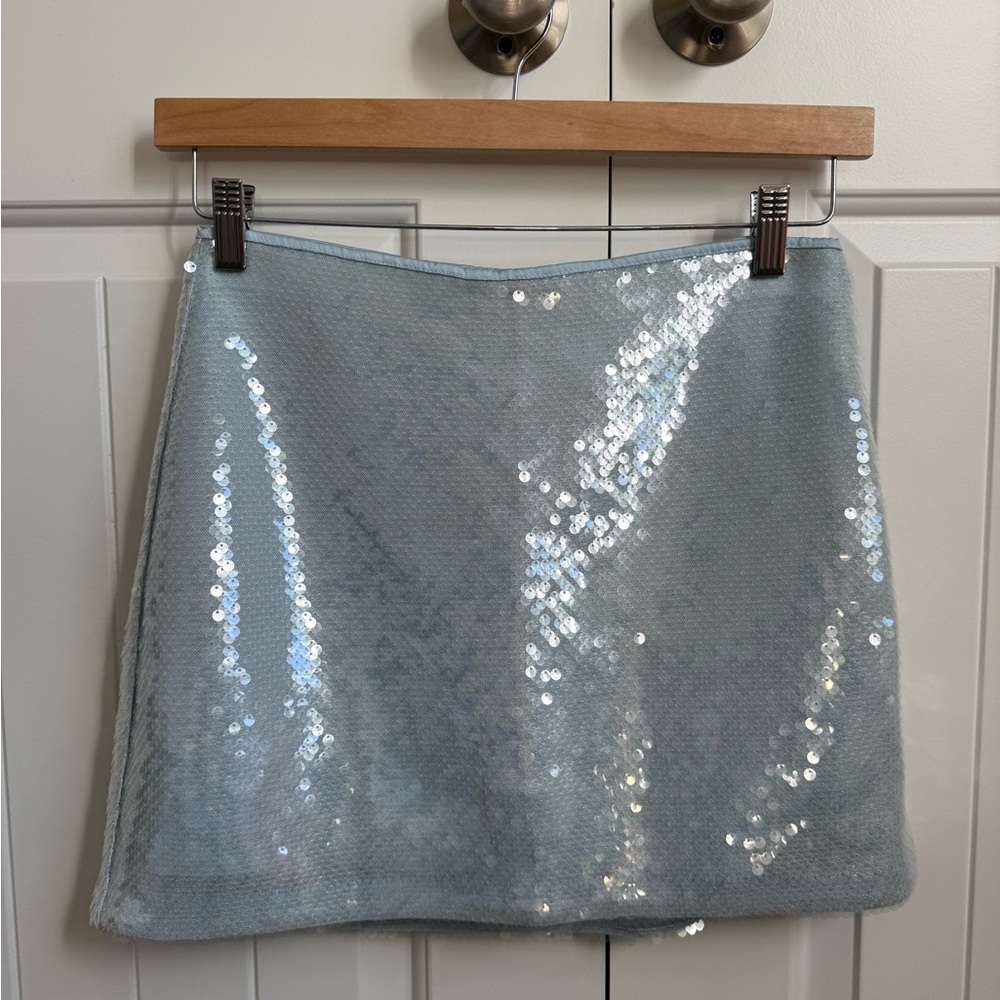 Abercrombie & Fitch Light Blue Sequin Mini Skirt